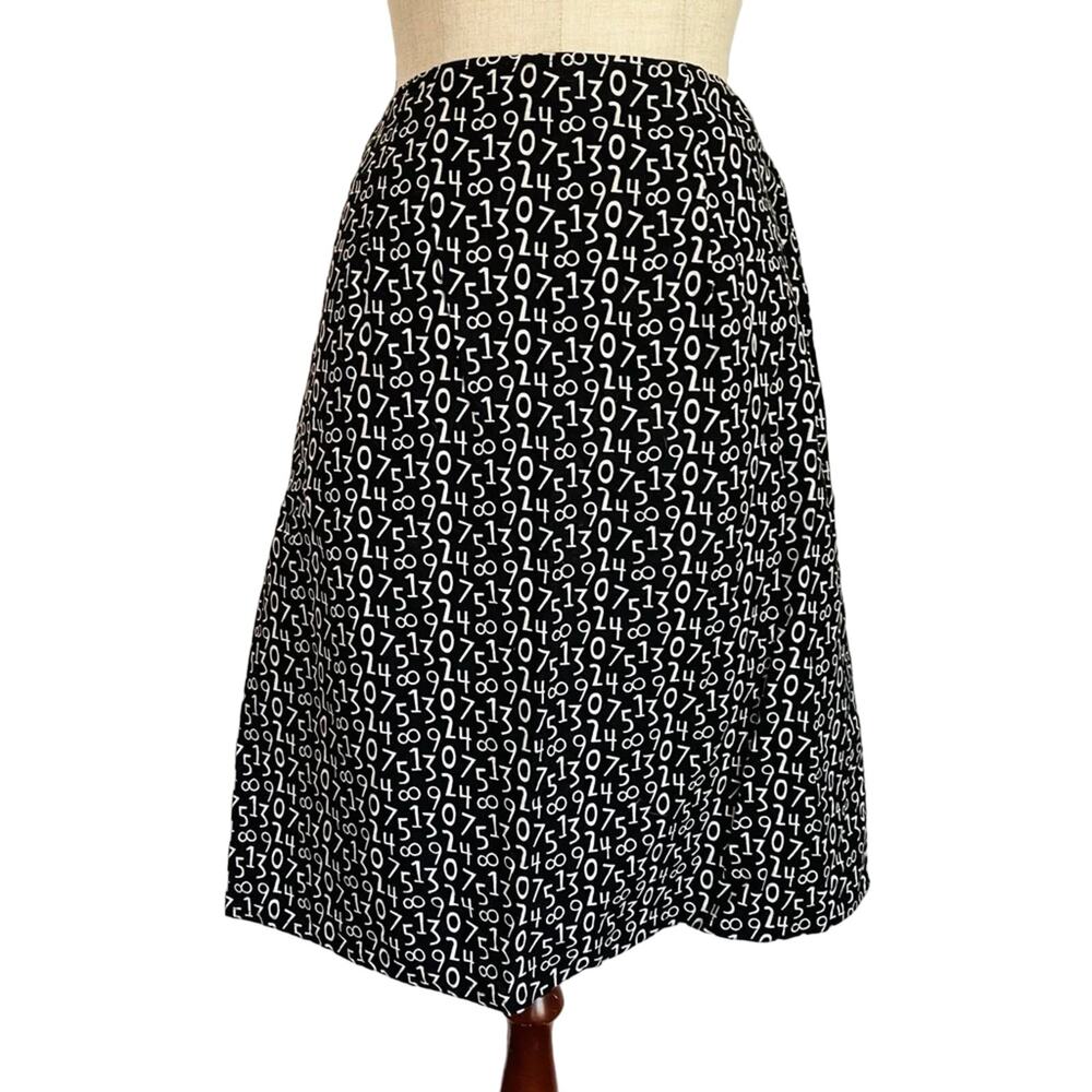 Vintage Handmade Number Pattern Pencil Skirt Small